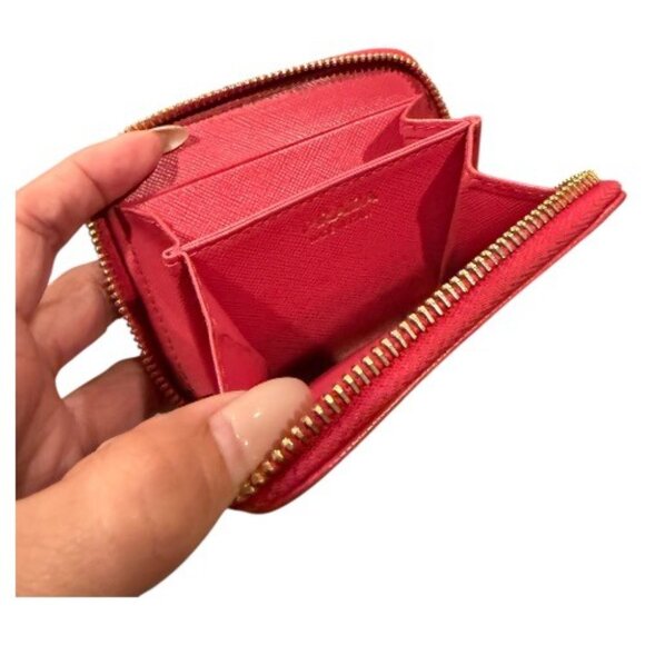 Authentic Prada Saffiano Leather Zip Coin Wallet | Pink - Picture 6 of 7